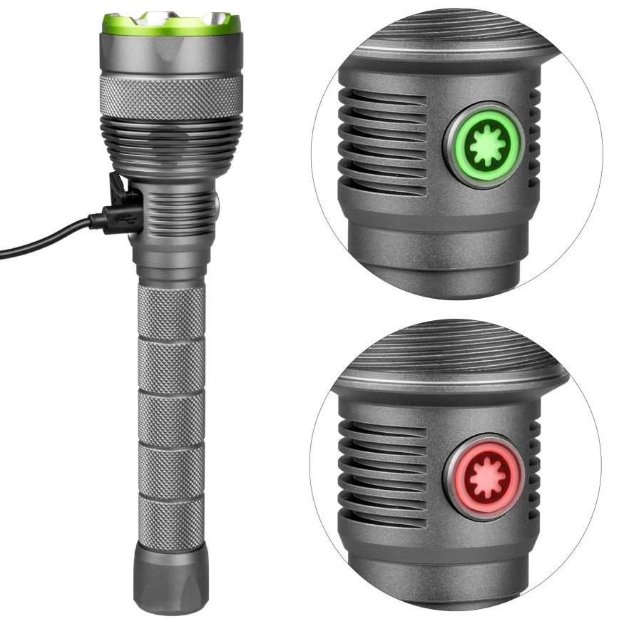 Lanterna LED regulável e com power bank LED/5V IPX7 10000 brilhante 2600 mAh