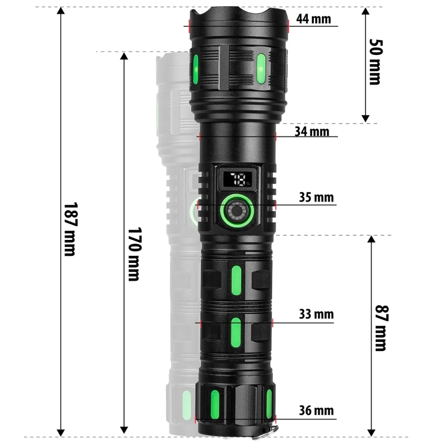 Lanterna recarregável LED regulável com função de powerbank LED/20W/5V IP44 1200 lm 5000 mAh
