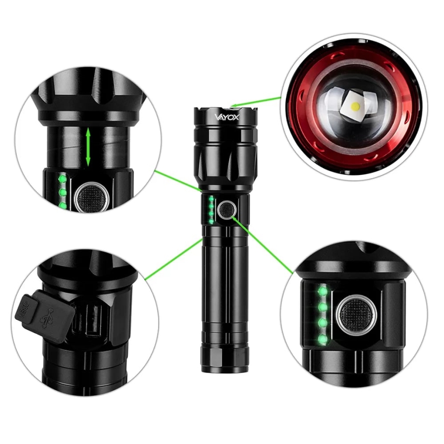 Lanterna LED regulável com power bank função LED/30W/5V IPX5 1060 brilhante 5000 mAh