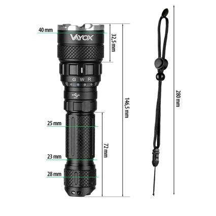 Lanterna recarregável LED RGBW dimmerizável LED/15W/5V IP66 1500 lm 2000 mAh