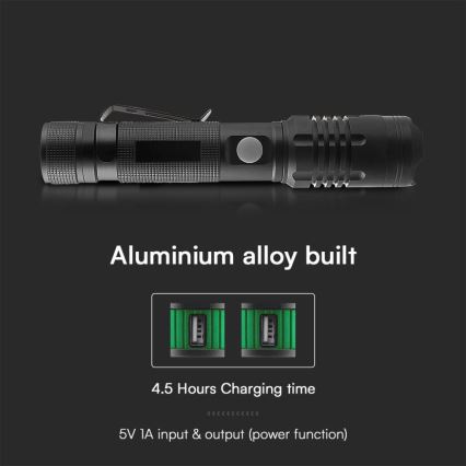 Lanterna recarregável LED USB LED/10W/5V IP54 2000 mAh 1000 lm