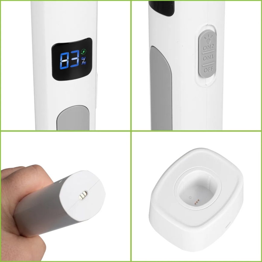 Armadilha elétrica para insetos LED 2 em 1 com ecrã LCD 1200 mAh/5V branco