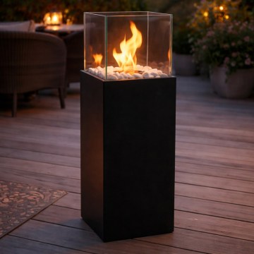 Lareira a bioetanol ALICANTE 26,5x80,5 cm 2kW preta