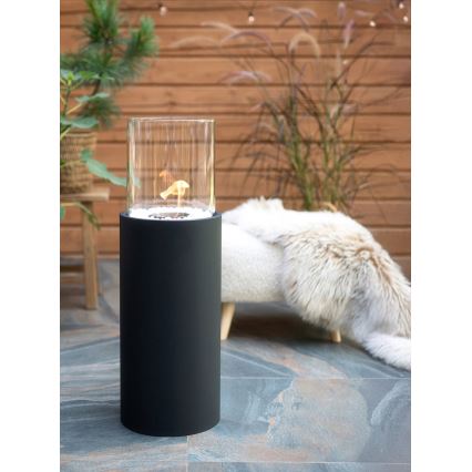 Lareira a bioetanol ROMA 26,5x80,5 cm 2 kW preta + capa protetora