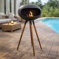 Lareira a bioetanol TOKIO 45x100 cm 2kW preta