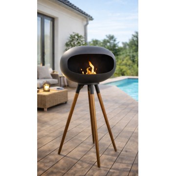 Lareira a bioetanol TOKIO 45x100 cm 2kW preta