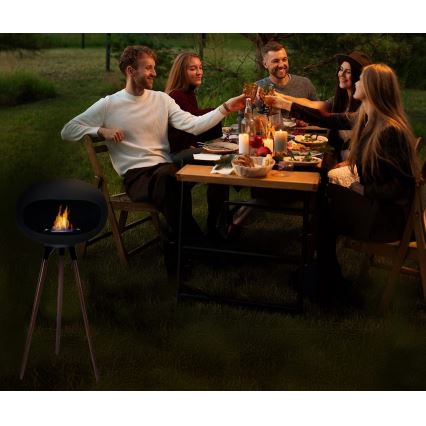 Lareira a bioetanol TOKIO 45x100 cm 2kW preta