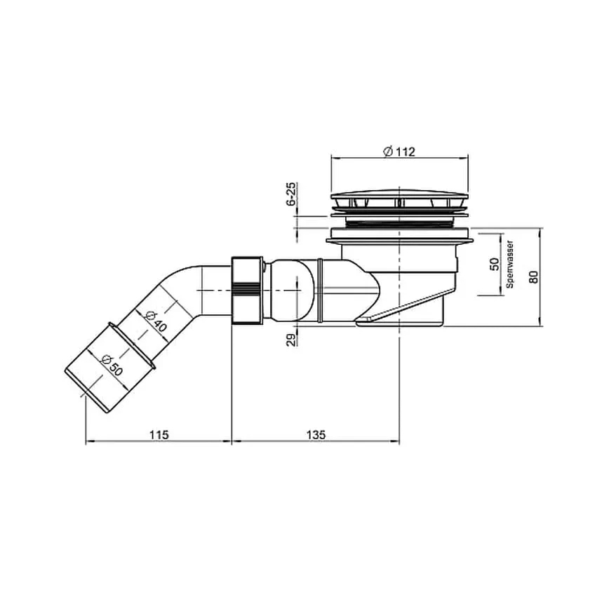 LAUFEN H2951270000001 - Sifão para base de duche SOLUTIONS plástico/branco