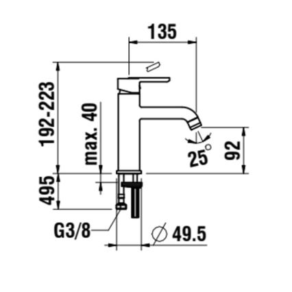 LAUFEN H3110810041201 - Misturador para lavatório LUA 19,2 cm cromo brilhante