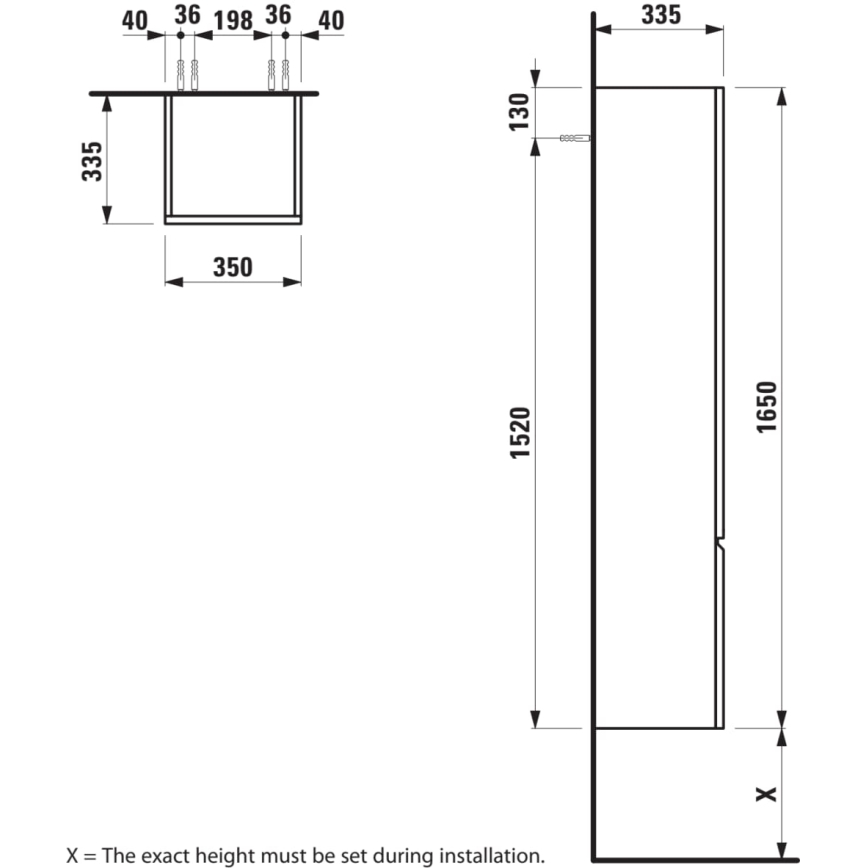 LAUFEN H4831220954791 - Móvel de casa de banho PRO 165 cm carvalho