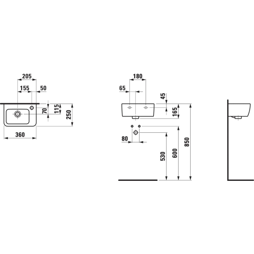 LAUFEN H8169550001061 - Lavatório suspenso PRO 36x25 cm cerâmica/branco