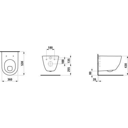 LAUFEN H8209590000001 - Sanita suspensa PRO, cerâmica/branco