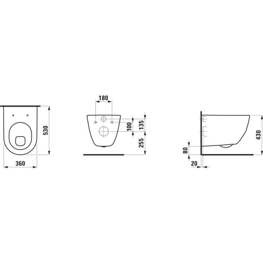 LAUFEN H8209590000001 - Sanita suspensa PRO, cerâmica/branco
