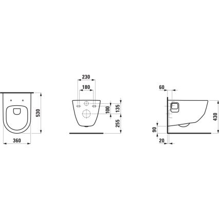 LAUFEN H8209640000001 - Sanita suspensa PRO cerâmica/branco