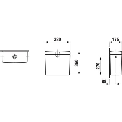 LAUFEN H8269520009721 - Cisterna de descarga PRO entrada lateral cerâmica/branca