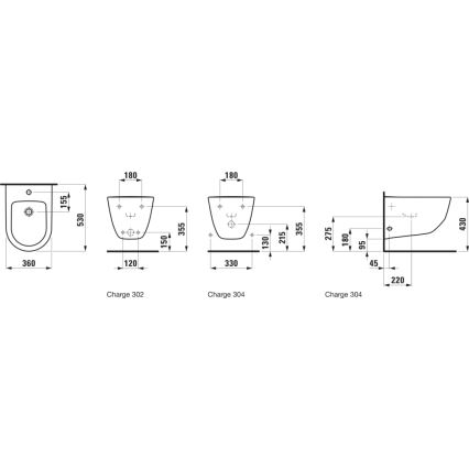 LAUFEN H8309520003021 - Bidé suspenso PRO cerâmica/branco