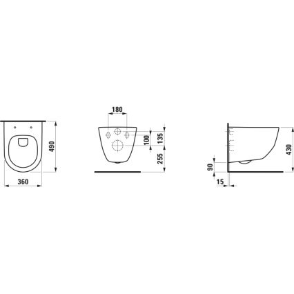 LAUFEN H8669550000001 - Vaso sanitário suspenso PRO em cerâmica, branco + assento sanitário SoftClose PRO em duroplástico, branco