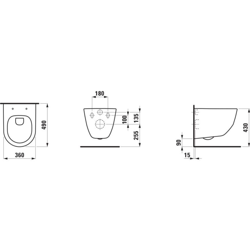 LAUFEN H8669550000001 - Vaso sanitário suspenso PRO em cerâmica, branco + assento sanitário SoftClose PRO em duroplástico, branco