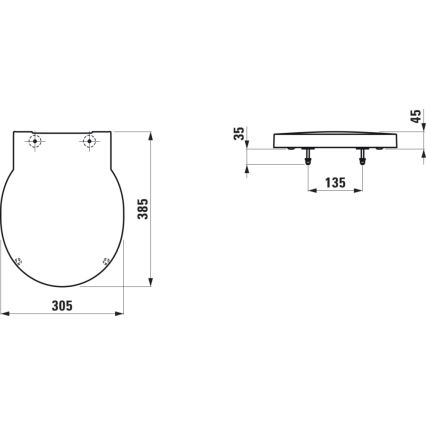 LAUFEN H8942827160001 - Tampa para urinário SoftClose VAL duroplástico/preto mate