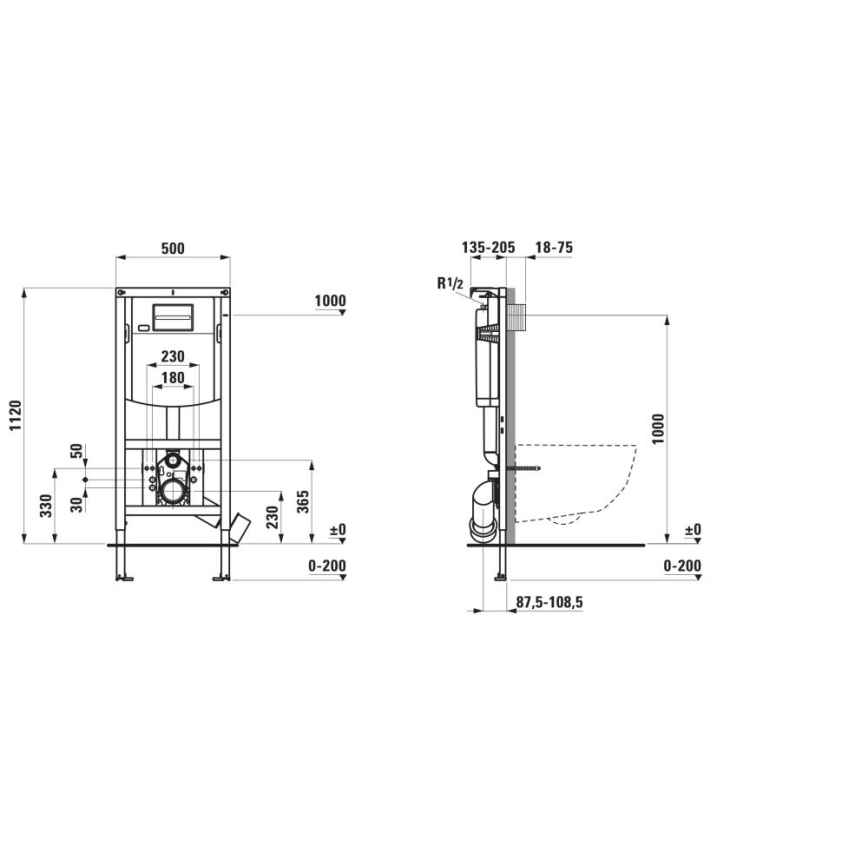 LAUFEN H9201140000001 - Módulo embutido para sanita suspensa INEO