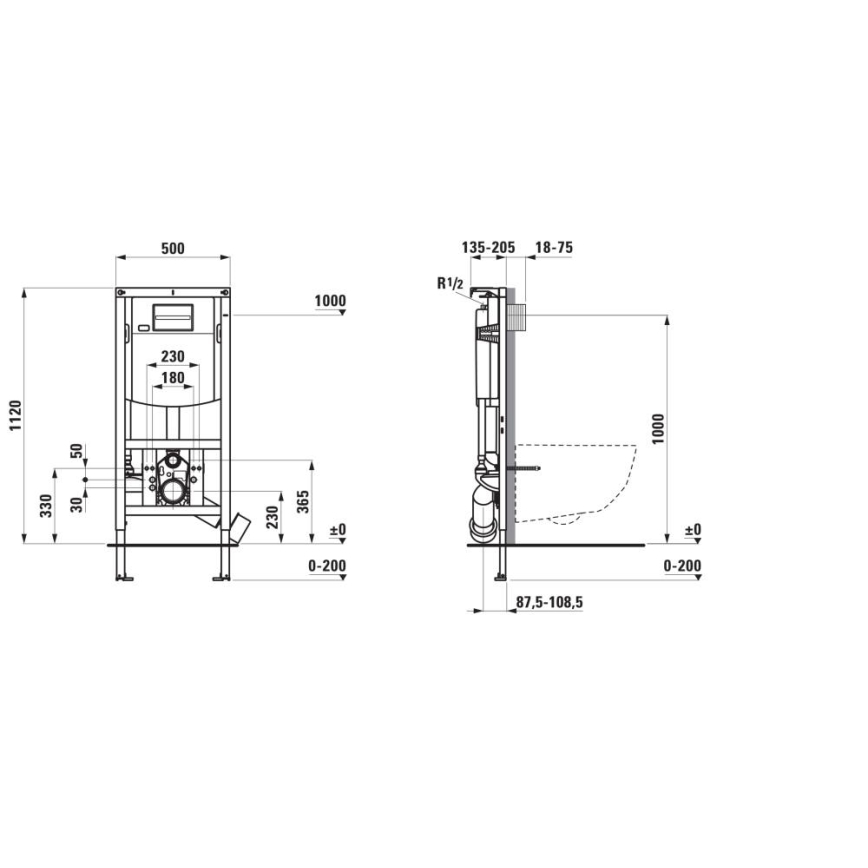 LAUFEN H9201150000001 - Módulo embutido para sanita suspensa INEO