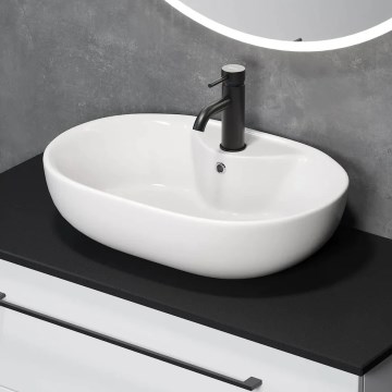Lavabo de bancada TROMSO 59,5 x 41 cm cerâmica/branco