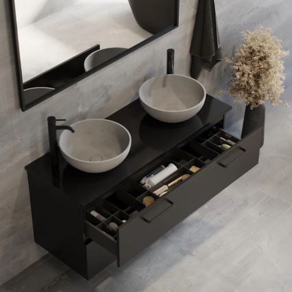 Lavatório de bancada BERGEN Ø 39 cm betão/cinzento