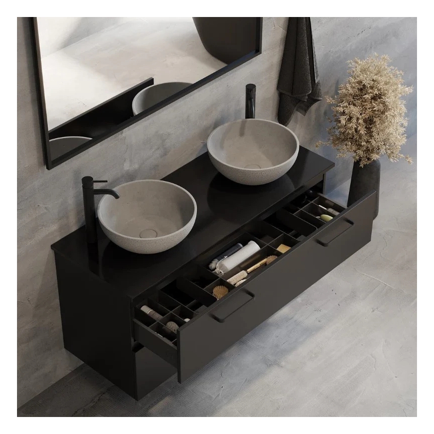 Lavatório de bancada BERGEN Ø 39 cm betão/cinzento