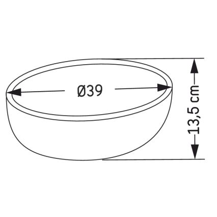 Lavatório de bancada BERGEN Ø 39 cm betão/cinzento