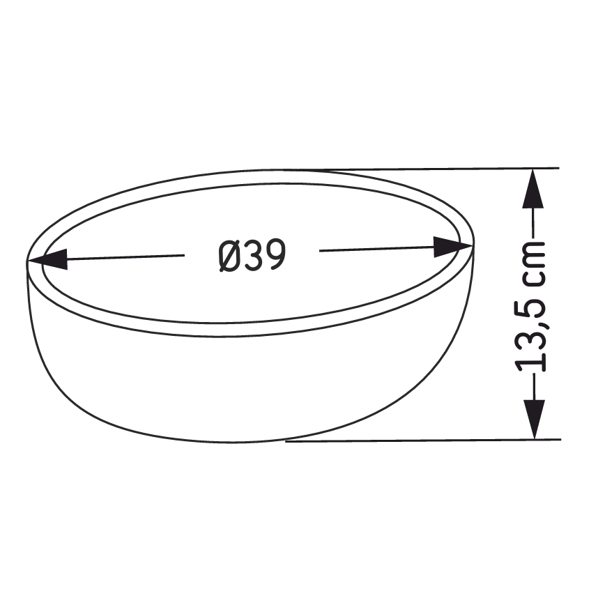 Lavatório de bancada BERGEN Ø 39 cm betão/cinzento