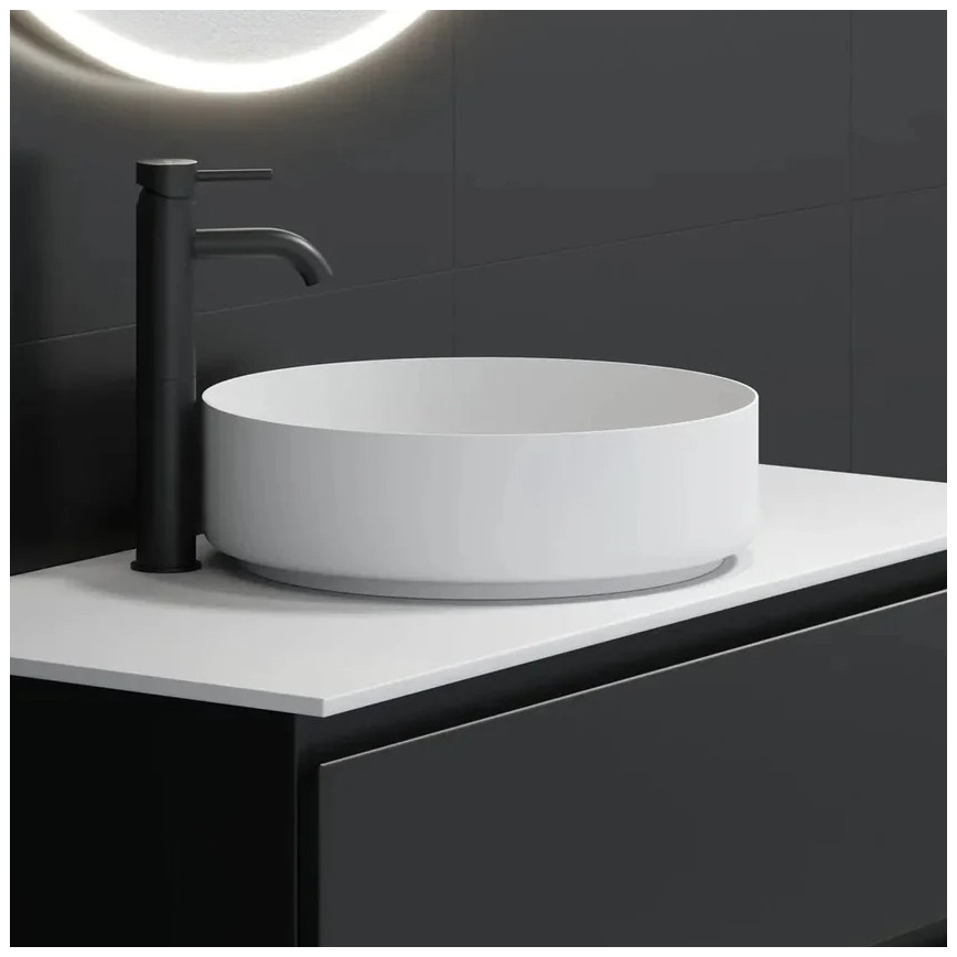 Lavatório de bancada LJORDAL Ø 40 cm aço/branco