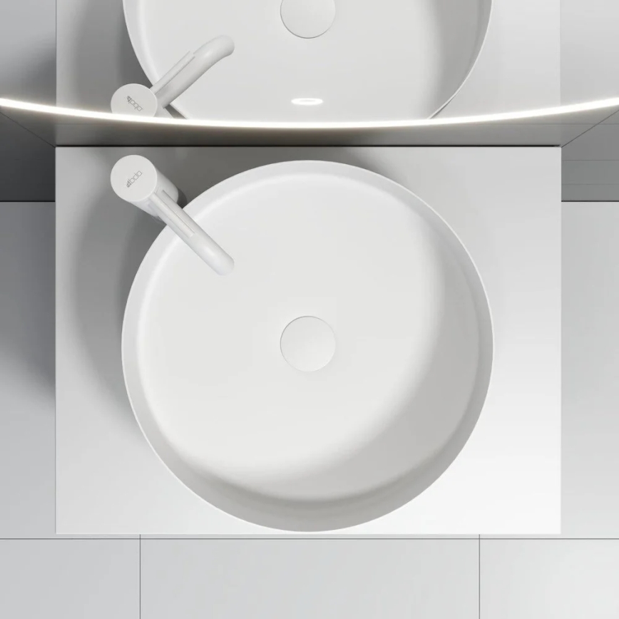 Lavatório de bancada LJORDAL Ø 40 cm aço/branco