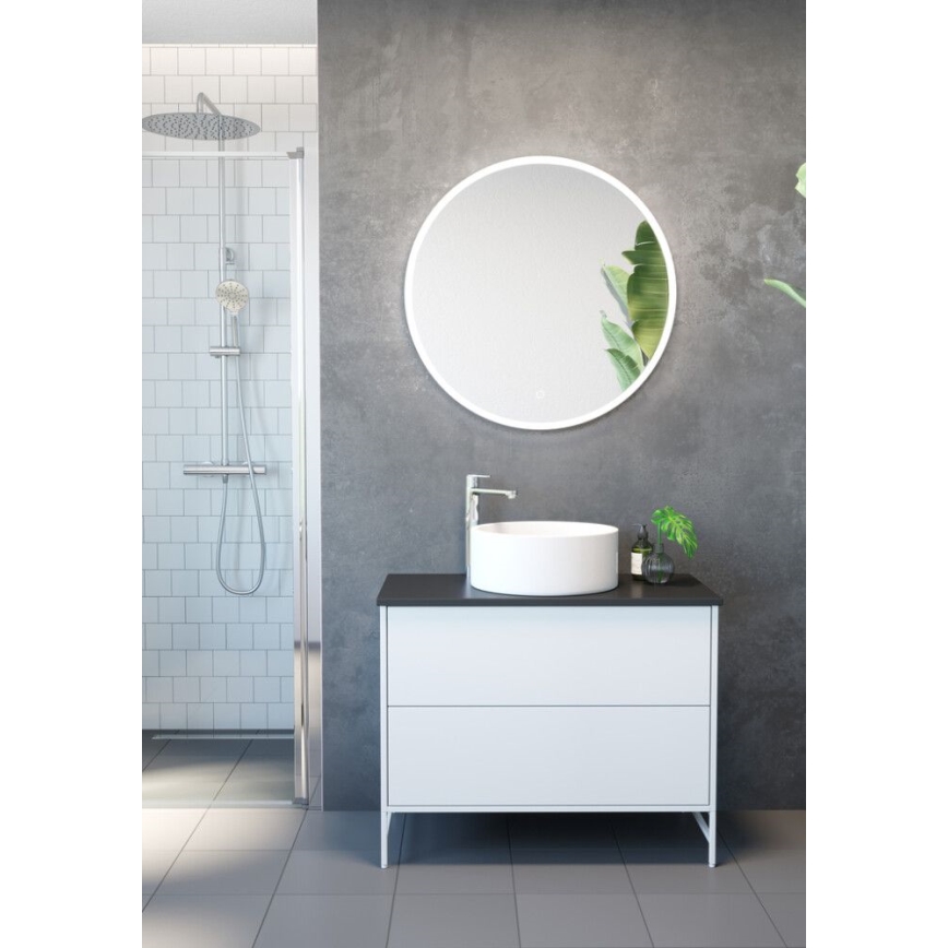 Lavatório de bancada RUNDTOM Ø 41,5cm cerâmica/branco