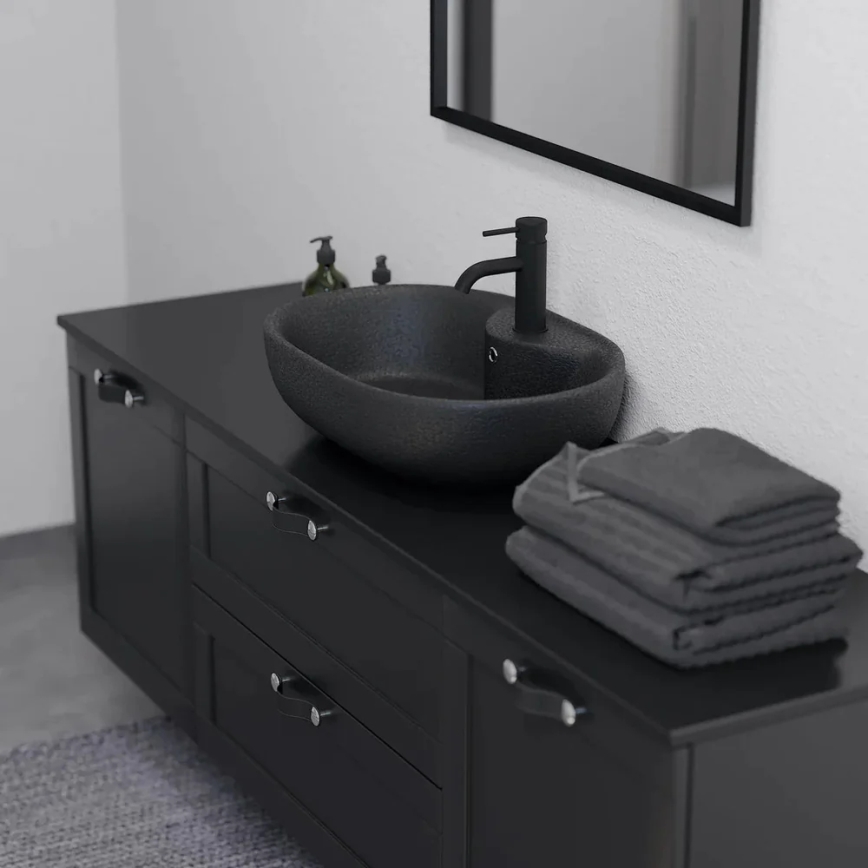 Lavatório de bancada TROMSO 59,5x41 cm cerâmica/preto