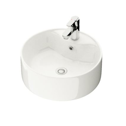 Lavatório de sobrepor VIKEDAL Ø 38 cm, cerâmica/branco