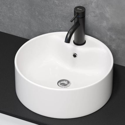 Lavatório de sobrepor VIKEDAL Ø 38 cm, cerâmica/branco