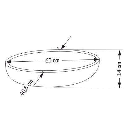 Lavatório para bancada OLSBORG 60x40,5 cm betão/cinzento