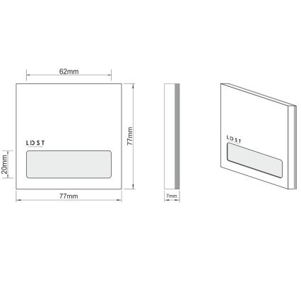 LDST AL-01-B-BZ5 - Luz de escadas LED ALEX 5xLED/1,2W/230V branco 6500K