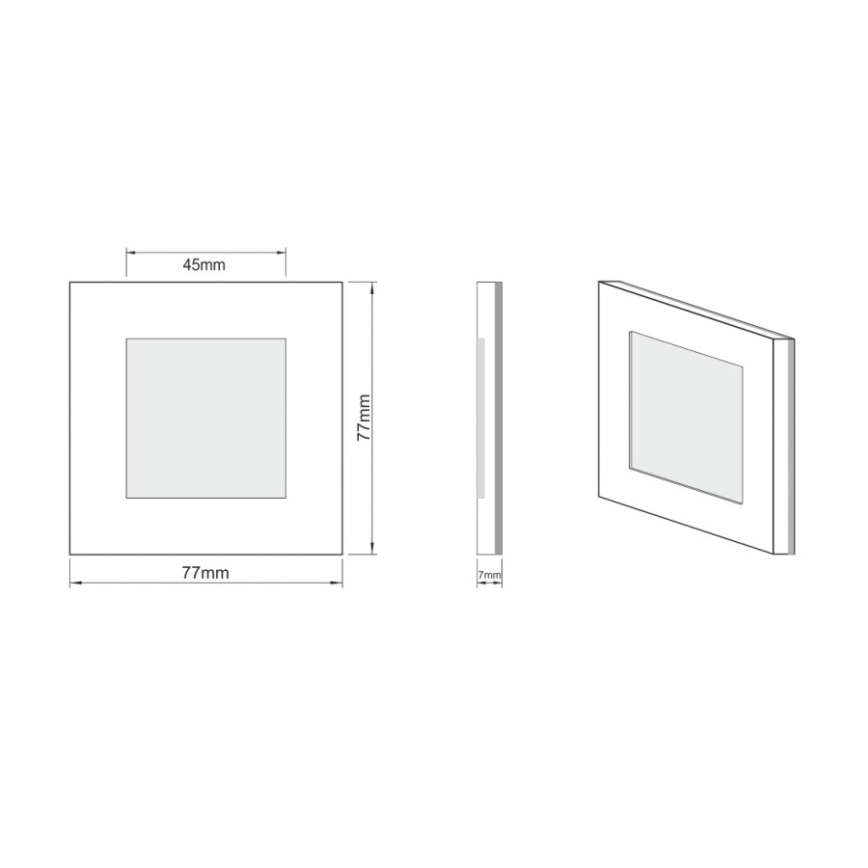 LDST AN-01-SS-CZ9 - Luz de escadas LED ANGEL 9xLED/1,2W/230V vermelho