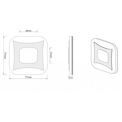 LDST SK-01-SC-BC8 - Luz de escadas LED SHOCK 8xLED/1,2W/230V mate preto antigo 3500K