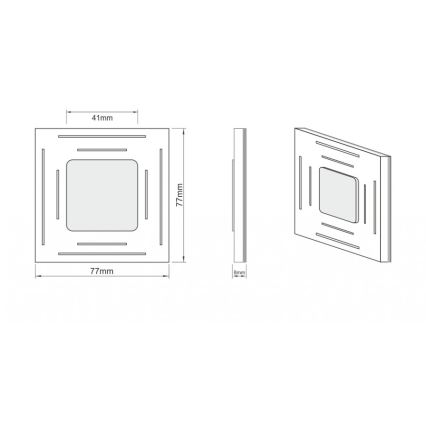 LDST SP-01-CB-BC8- Luz de escadas LED SPACE 8xLED/1,2W/230V preto antigo 3500K