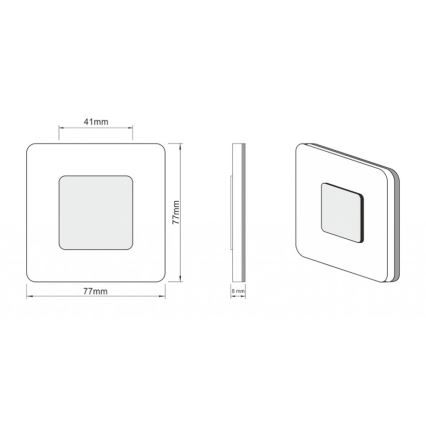 LDST SW-01-B-BC8 - Iluminação de escadas SWIFT 8xLED/1,2W/230V