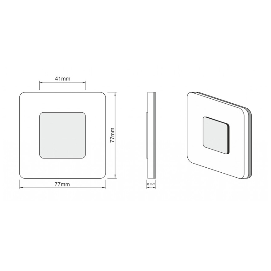 LDST SW-01-B-BC8 - Iluminação de escadas SWIFT 8xLED/1,2W/230V
