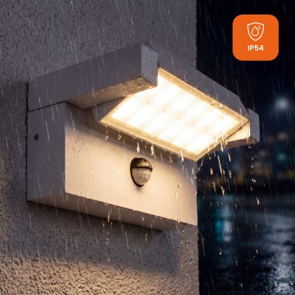 Aplique de parede LED para exterior com sensor de movimento e sensor crepuscular LED/25W/230V 3000/4000/6500K IP54 branco