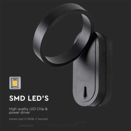 Luminária de parede LED LED/5W/230V 3000K/4000K preta
