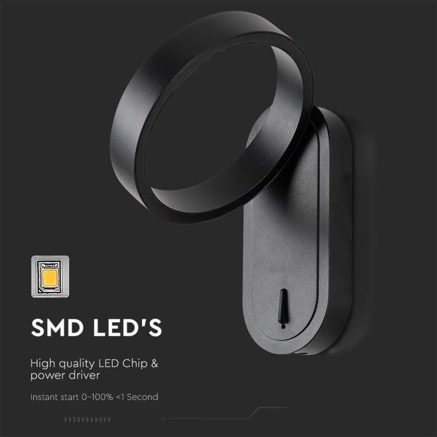 Luminária de parede LED LED/5W/230V 3000K/4000K preta