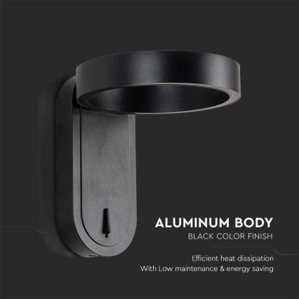 Luminária de parede LED LED/5W/230V 3000K/4000K preta