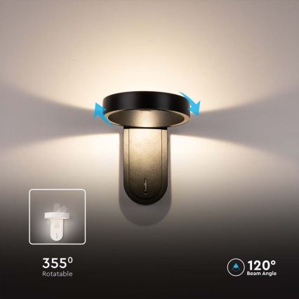 Luminária de parede LED LED/5W/230V 3000K/4000K preta