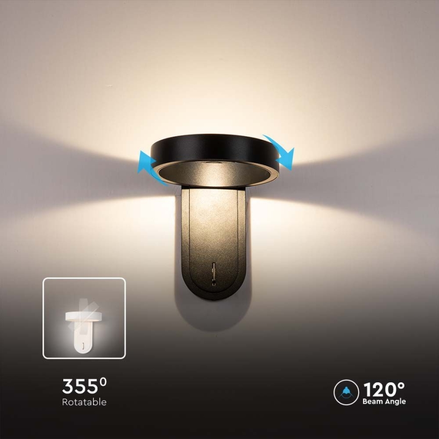 Luminária de parede LED LED/5W/230V 3000K/4000K preta