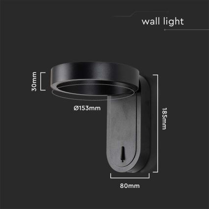 Luminária de parede LED LED/5W/230V 3000K/4000K preta